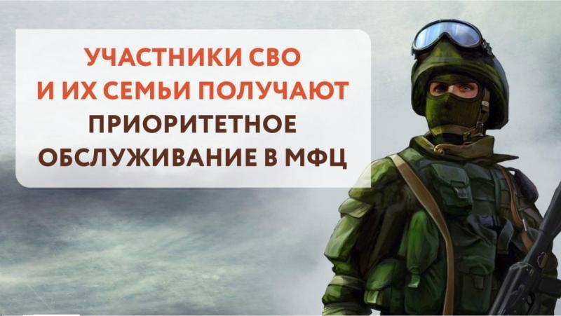 Приоритетное обслуживание в МФЦ для участников СВО